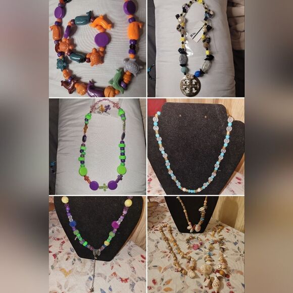 COPY- Handmade necklace bundle of 7 - Picture 1 of 16